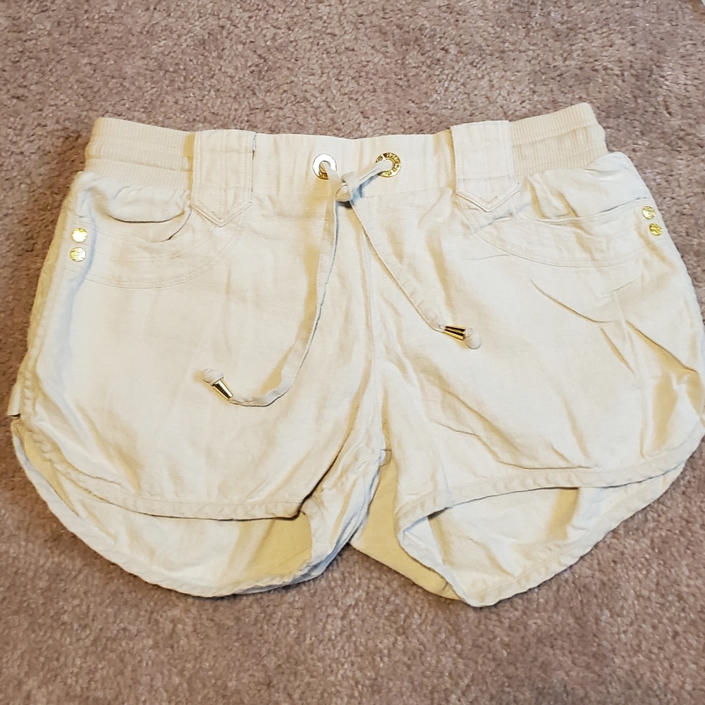 Love Tree Khaki Linen Shorts, medium